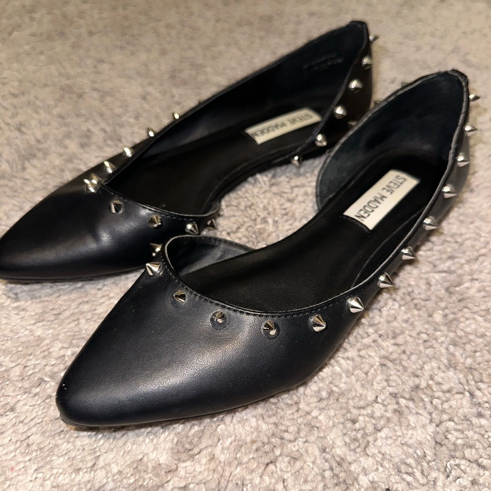 Steve Madden Black Studded Loafers